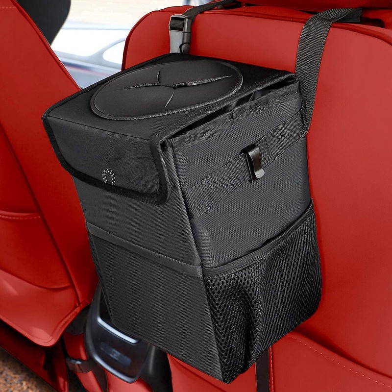 YEL Car Trash Can - Black, Cloth, 6L, Waterproof, Adjustable,