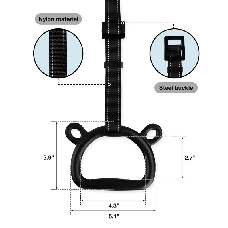 EXQ Home Kids Gymnastic Rings Pull up Rings for Chlidren