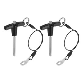 QUARKZMAN Pack of 2 T-Handle Locking Pins, 5 mm x 40 mm Quick Release Pins Usage Length Stainless Steel Push Button Quick Release Pin Ball Lock Bolts