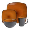 Gibson Soho Lounge Square Reactive Glaze Stoneware Dinnerware Set, Service