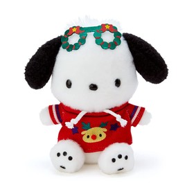 Sanrio 710822 Pochacco Plush Toy, Christmas Sweater Design