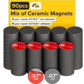 X-bet MAGNET Heavy Duty Magnets for Crafts - Ultra Strong Round Magnets for DIY, Home Space Organization & Decoration - Perfect Size for Whiteboard & Fridge (90 pcs, Mix)