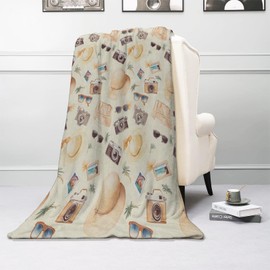 Kibue Summer Equipment Blanket, Soft Warm Cozy Flannel Throw - Plush Lightweight Blankets for Travel, Decor, Bedroom, Office, Sofa - Gifts for Adults Kids Women - for All Seasons 60"×50"