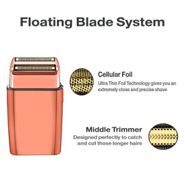 2 Pack Shaver Replacement Foil and Cutters compatible with BaBylissPRO Double FXFS2 Metal shaver foil replacement,Rose gold