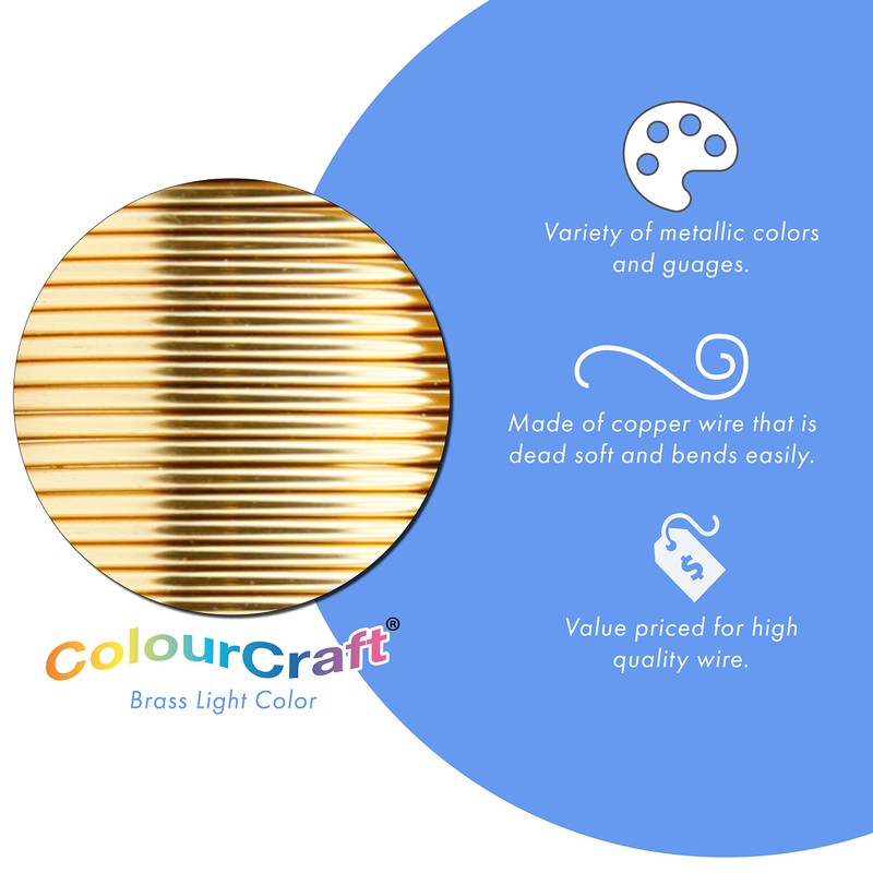 Beadalon ColourCraft Wire, 24 Gauge / 0.51 mm, Brass Light