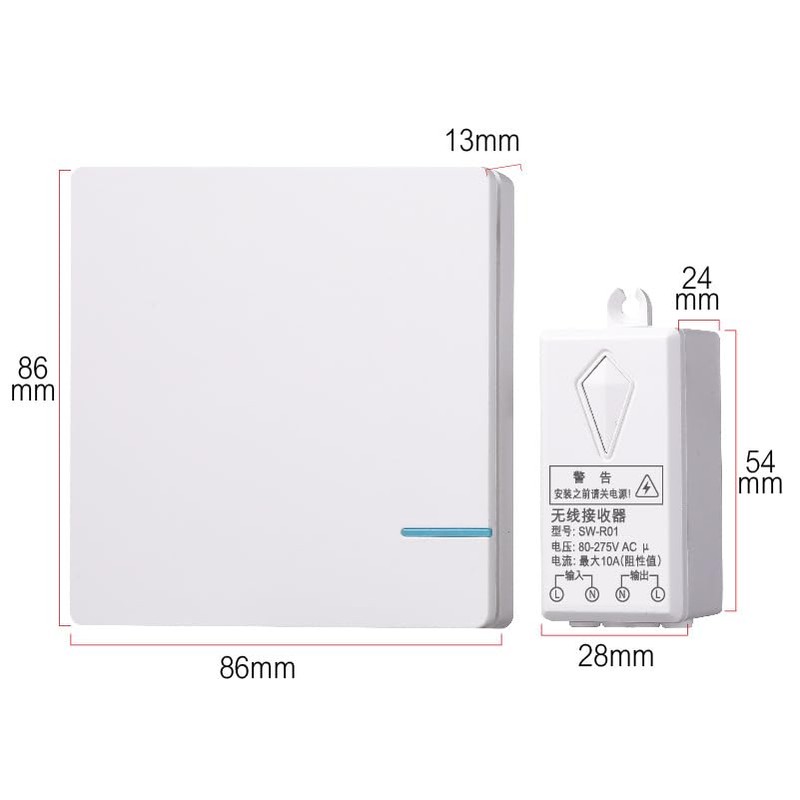 Meichoon Waterproof Wireless Light Switch and Receiver Kit No Wiring