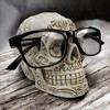Top Brass Skull Eyeglasses Holder – 4” Tall Gothic Skull-Shaped