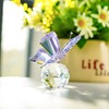 H&D HYALINE & DORA Purple Crystal Butterfly Figurine Glass Butterfly