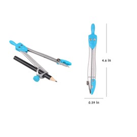 Geometrie Anzug,Geometrieset 10-Teilig mit Zirkel,Schulzirkel Geometriezirkel Mathematik Geometrie-Sets und Winkelmesser, Geodreieck, Parabel, Bleistift, Radierer - praktisches Mathematik-Set,Blau.