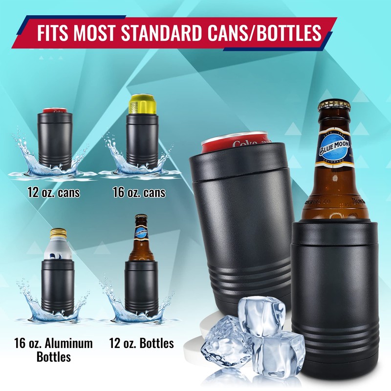 American Flag Double Walled Stainless Steel Insulated Can Cooler –