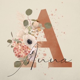 Geschenk mit Namen personalisiert by Shirtracer - Apron - Name and Initials - Watercolor Initial Letter I Gift with Initial Gifts, 3 natural white