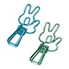 100 Pcs Cute Binder Clips Multipurpose Cartoon Rabbit Shape Blue