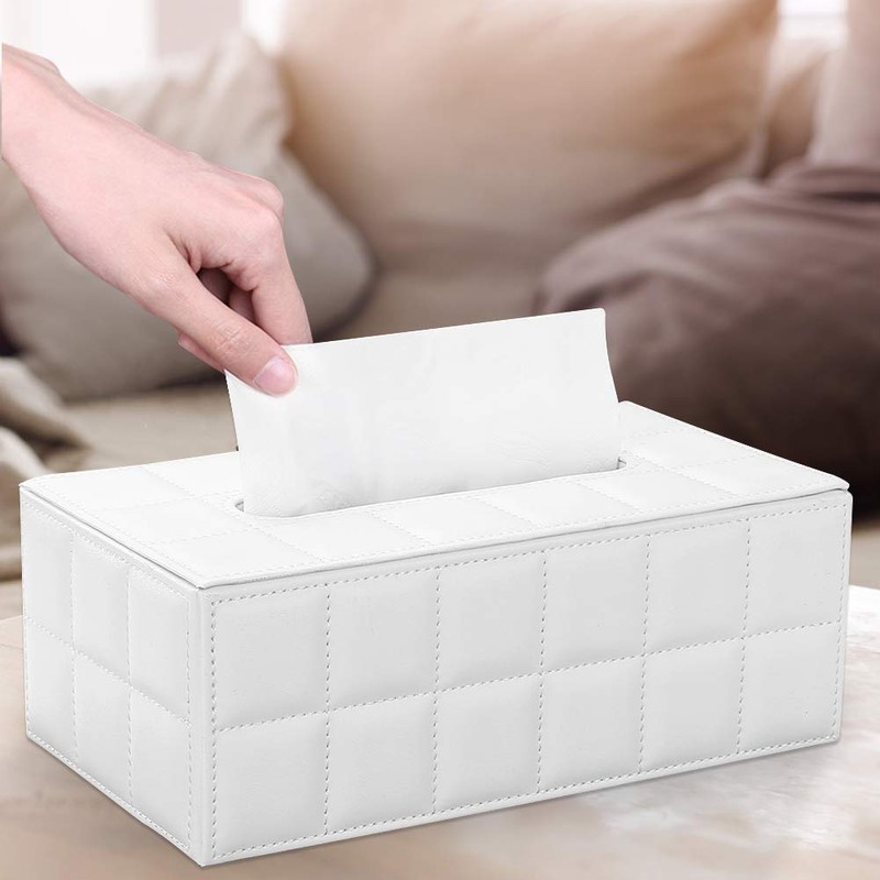 KINGFOM™ Rectangular Leather Tissue Box Tissue Holder for Home, Office,