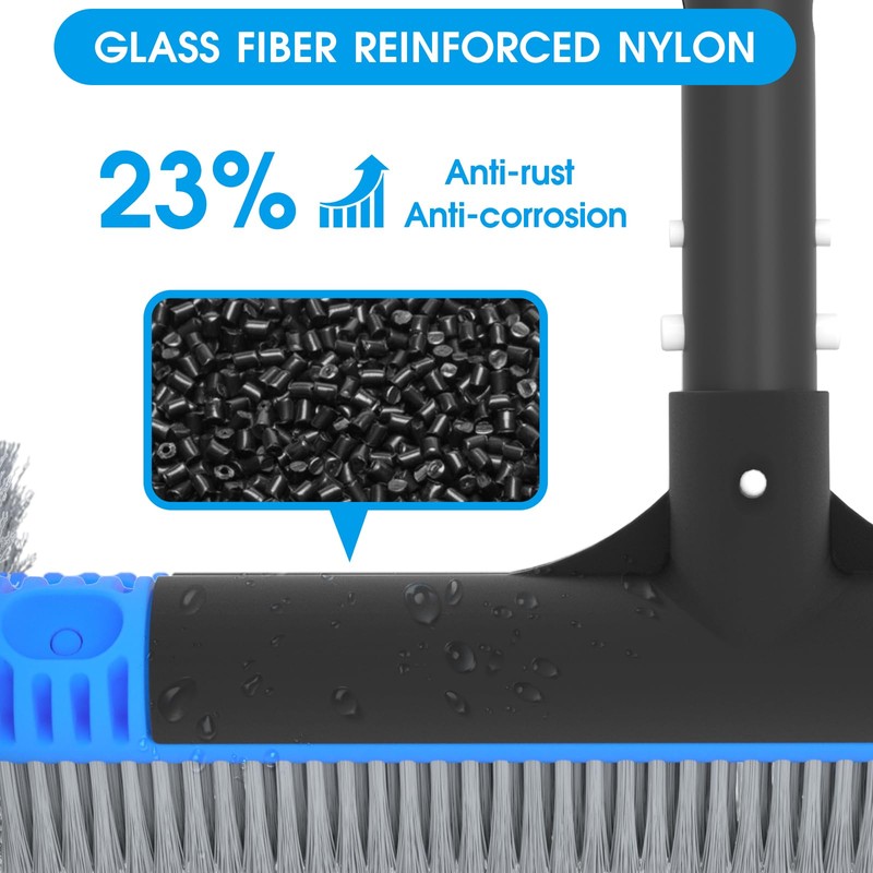 TidyMister 20'' 2 in 1 Pool Brush Head Cobweb Duster