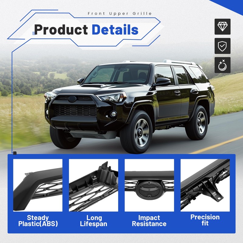 JMTAAT Front Upper Grille Compatible with 2014-2019 Toyota 4Runner Replacement