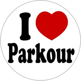 I Love Parkour - 3 Inch Circle Sticker 3" x 3"