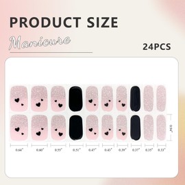 Cosmeria Press On Nails, 22 Stück Semi-Cured Gel-Nagelstreifen, Salonqualität, Langlebig, UV-Licht Erforderlich, Einfach zu Verwendende Nagelaufkleber