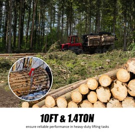 FITHOIST Single Leg Wire Rope Sling, 7.2T Steel Log Choker Cable Rigging 10FT, 3/8" Flemish Loop to Heavy-Duty Thimble with Sliding Choker, Heavy Duty Rigging Cable for Lifting and Towing