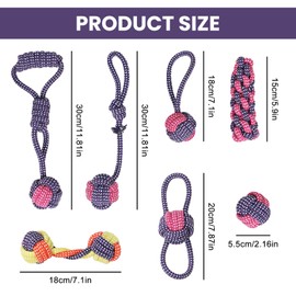 7 Stück Hundespielzeug Welpenspielzeug: Hundespielzeug Unzerstörbar Kauspielzeug Hund Spielzeug für Kleine, Welpen Spielzeug für Hunde ​Zahnpflege Langlebiges Interaktives Seil