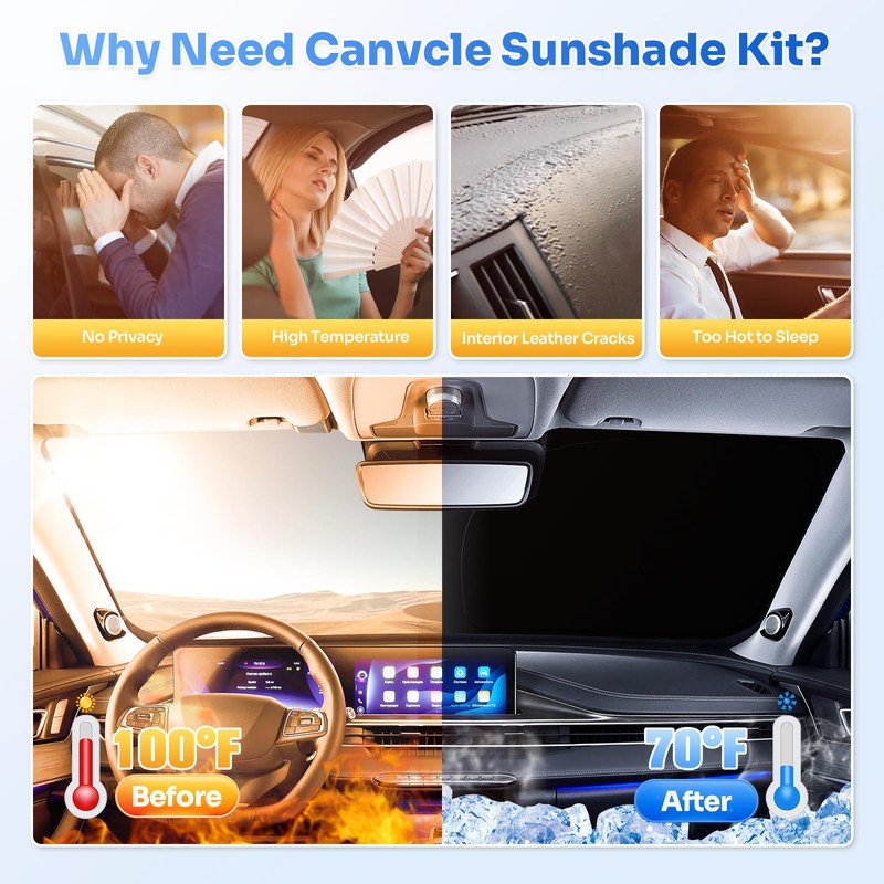 Canvcle Sunshades for 2025 2026 Toyota 4Runner Accessories Windshield Sun