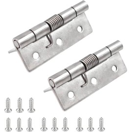 2Pcs Door Hinge,3 Inch Long Stainless Steel Self-Closing Corner Spring Draw Door Hinge,Closing Spring Hinges
