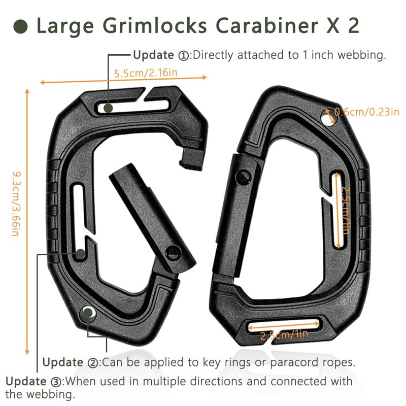INLAZTIM Pack of 18 Molle Accessories Carabiner Clips Molle System