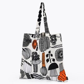 [marimekko] marimekko Tote Bag Puutarhuri Palhaart Fabric Women Black Orange 74339 074339 193 Nordic Nordic Goods Nordic Design [Parallel Import]