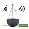 Dexceder 10.5 Inch Large Self Watering Hanging Planters Indoor Outdoor,