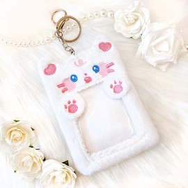 Animal Shaped Trading Card Case Vol.2 Korean Key Chain Duck Collect Book Trading Card Holder Korean Miscellaneous Goods Fluffy Cat Women's Polyester Card Slots Push Up Goods Card Case Card Decoration