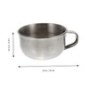 WOONEKY Stainless Steel Shaving Soap Bowl Handle Large Capacity Anti-Slip