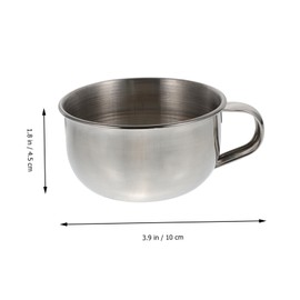 WOONEKY Stainless Steel Shaving Soap Bowl Handle Large Capacity Anti-Slip Design Perfect for Men's Grooming