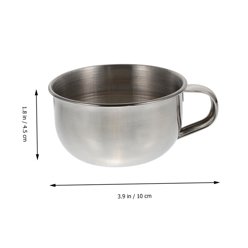 WOONEKY Stainless Steel Shaving Soap Bowl Handle Large Capacity Anti-Slip