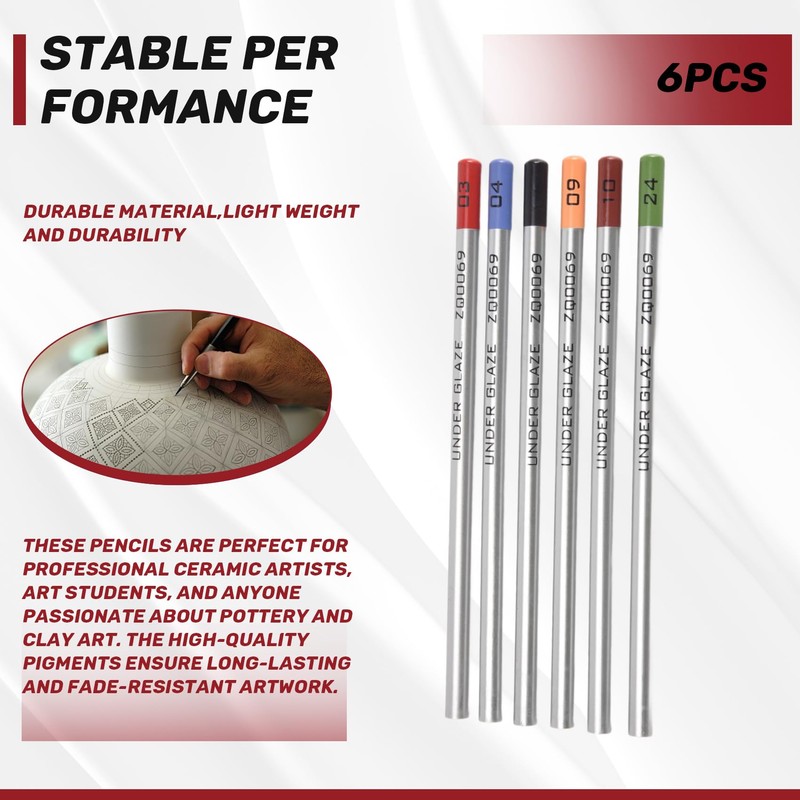 AILIMIAO Pack of 6 Underglaze Pens for Ceramic for Decorating