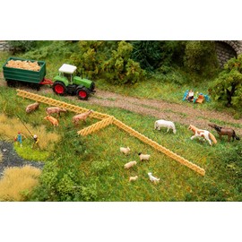 FALLER 155911 Animal Set Cows, Horses, Sheep - Track: N - Figures & Decorations for Model Railways - Scale: 1:160