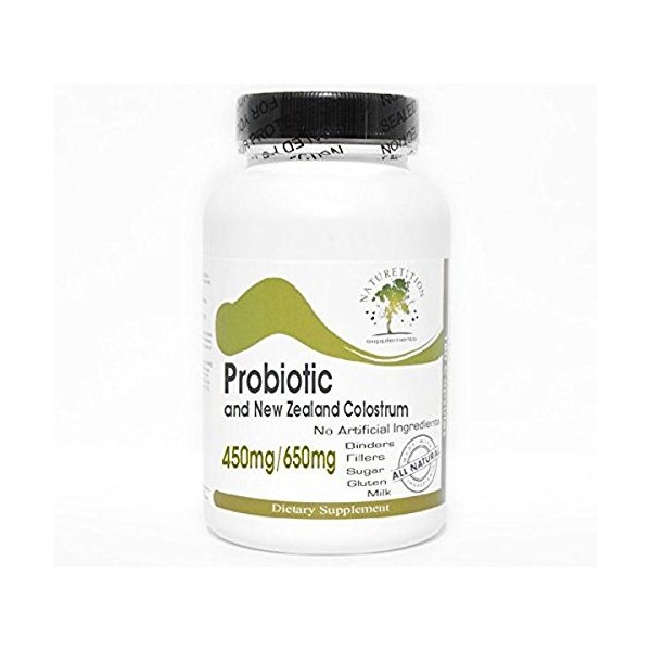 Probiotic 450mg and New Zealand Colostrum 650mg ~ 200 Capsules - No Additives ~ Naturetition Supplements
