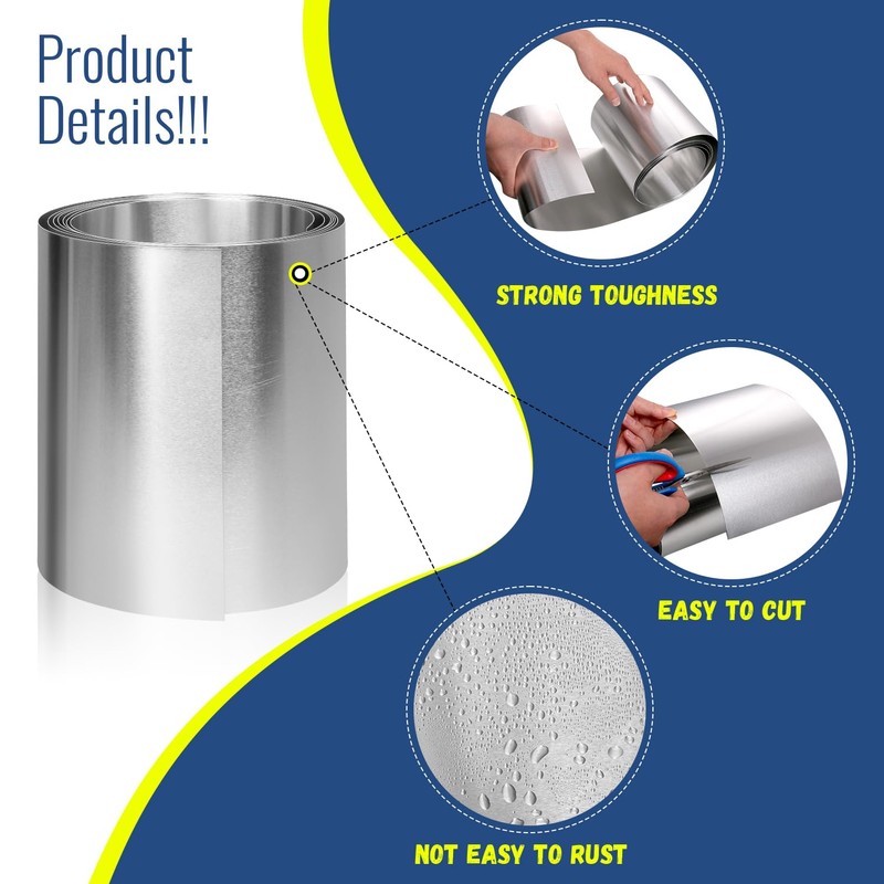 YIEMI Aluminum Flashing Roll，Aluminum Sheet Roll 3500x50x0.5mm(LxWxT) Applicable to Various