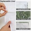 Xiazhilaio No Hook Plant Shower Curtain with Snap in Liner,