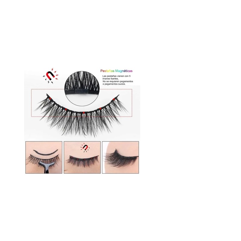 Kit de 10 pestañas con delineador de ojos LabG RT486