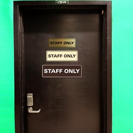 All Quality Standard Staff Only Wall or Door Sign | Easy Installation | Office Workplace Signs | Enhanced Security ‌ - White - Small (1 Pack)