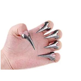 Lzz 10 Pieces of Vintage Silver Punk Rock Gothic Nails Finger Ring Knuckles fingertips Fingernails Nails Claws Buckle fingertips Ring Nail Decoration