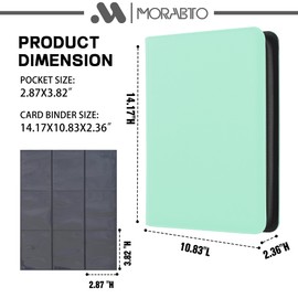 MORABTO Card Binder 9 Pockets,Trading Card Binder Holds up to 864 Cards with 48 Sleeves,Zipper Card Holder Album Compatible with TCG Card/Game Cards/Sports Card