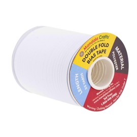 Mandala Crafts Double Fold Bias Tape for Sewing - 55 Yds White Bias Tape Double Fold 1/2 Inch Hem Quilt Binding White Seam Binding Tape - Fabric Piping Bias Binding Tape