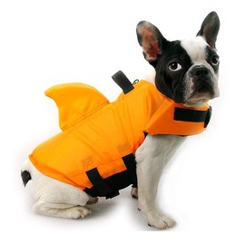 GabeFish Shark Life Jackets for Dogs, Blue, Orange, Swimwear for Cats Orange Medium