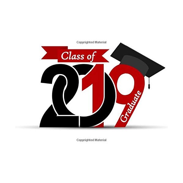 Class Of 2019 Graduate: Small Red Message Guest Book, Keepsake,