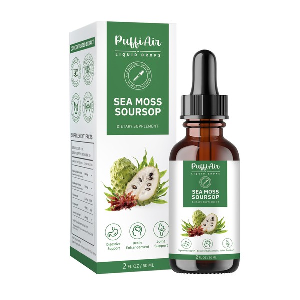 PUFFIAIR Soursop(Graviola) & Sea Moss Liquid Drop for Cell Support