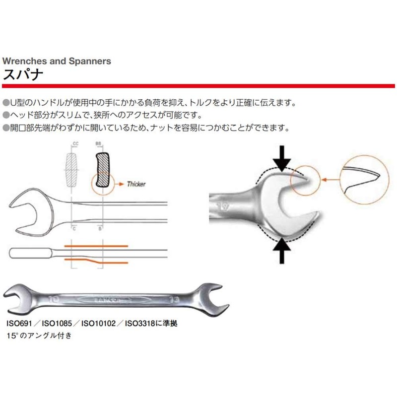 BAHCO(バーコ) Double Open-end Spanner 両口スパナ 24mm×26 6M-2426