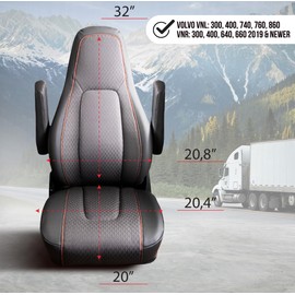 V-TRUCK CORP SEAT Cover for Volvo VNL 2019-PRESENT OEM Stock SEAT, VL2019-SC-C-BLK/RED