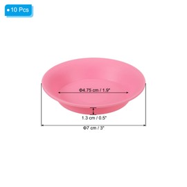 PATIKIL 3 Inch Plant Saucer Tray, 10 Pack Plastic Water Tray Round Flower Planter Pot Drainage Trays for Succulents Small Potted Plants, Red