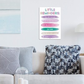 Putuo Decor Little Reminders Metal Tin Sign Positive Office Decor You Are Enough Inspirational Tin Signs Motivational Desk Decor For Kids Teens Women Home Bedroom 8x12 Inch