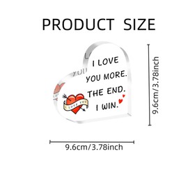 Valentines Gifts, Funny Plaque Boyfriend Gifts, Heart Shaped Acrylic Plaque Valentines Gifts, Husband Gifts from Wife Anniversary for Souvenir Marriage Keepsake Decoration, Valentines Day Anniversary